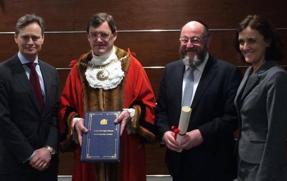 The Chief Rabbi was honoured to receive Barnet Borough Council's highest accolade