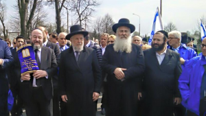 Chief Rabbi Mirvis taking part in the March of the Living