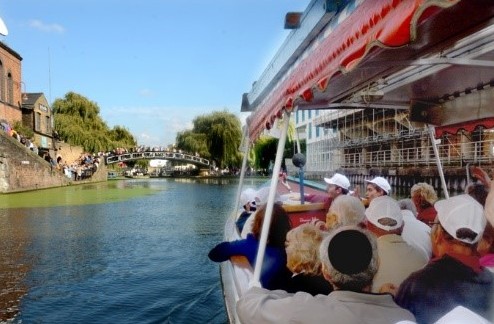 Day-trippers enjoy a leisurely trip down the canal which encompassed an informative session  on Tashlich