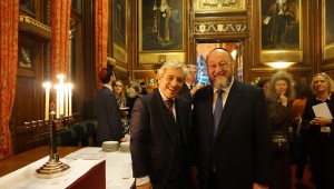 Chief Rabbi Mirvis with the Speaker of the House of Commons at his annual Chanukah ceremony for parliamentarians